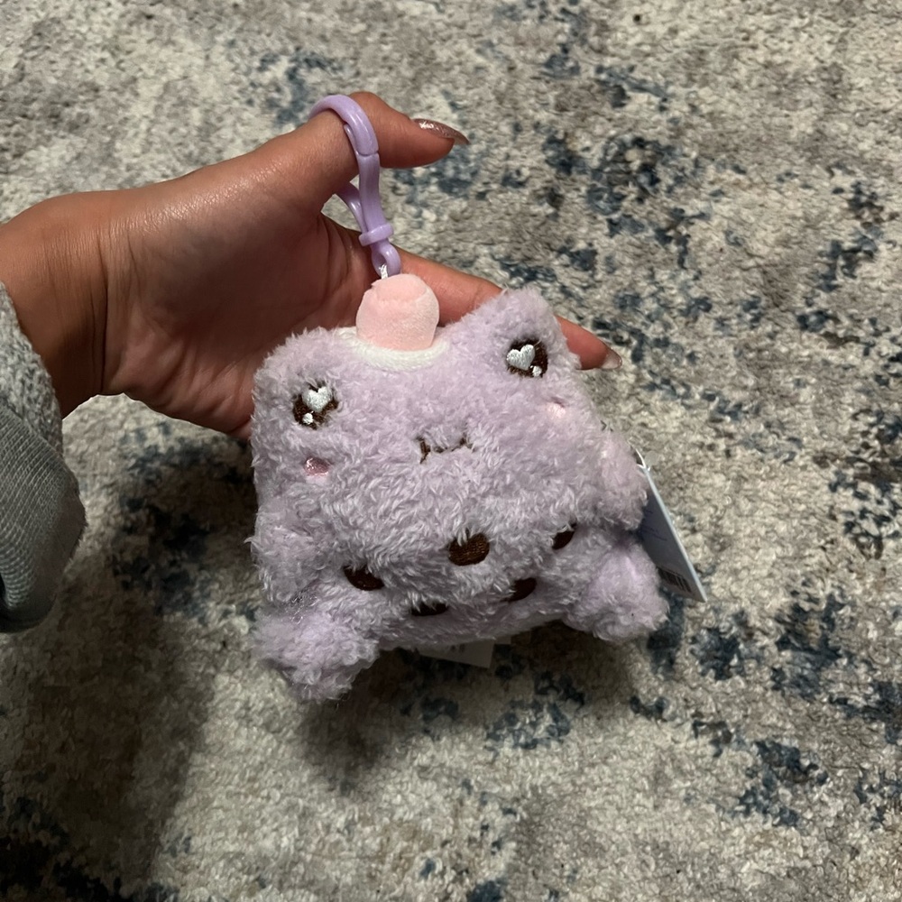 Lilac Plush Cat Keychain